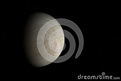 Europa, the moon of Jupiter - Solar System Stock Photo