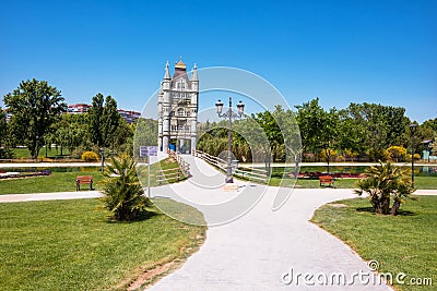 Europa park in Torrejon de Ardoz, Madrid, Spain. Its an urban park where are represented with scaled monuments Editorial Stock Photo