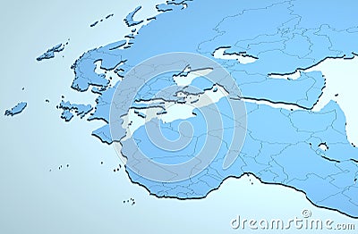 Europe Africa Middle East 3D Stock Photo