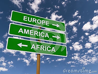 Europe, America, Africa Stock Photo