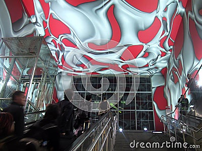 Europe Austria Graz Train Station Surrealism Painting Surreal Mural Dreaming Environment Lobby Entrance Stunning Surrealist Stock Photo