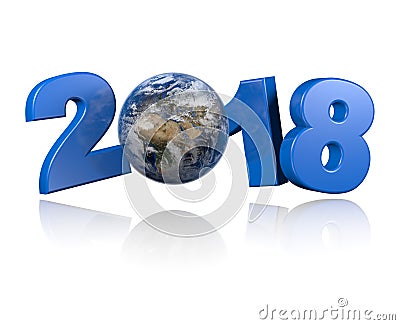 Europe centered earth view 2018 design Stock Photo
