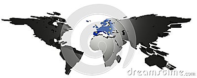 Europe Centered World Stock Photo