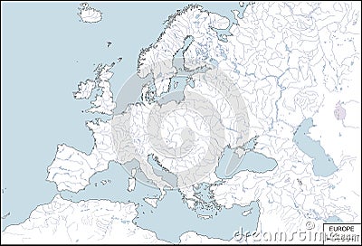 Europe - contour map, vector illustration Vector Illustration