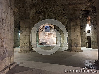 Europe Croatia Stone Age Roman Emprie Heritage Underground Basement Game of Throne Movie Site Editorial Stock Photo