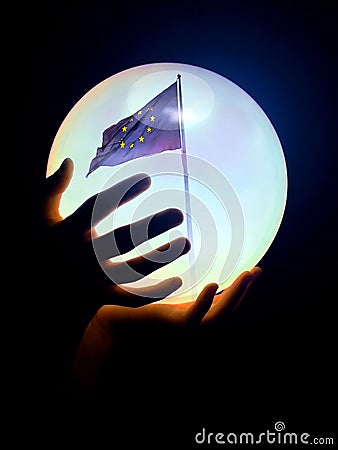 Europe-in-crystal-ball Stock Photo