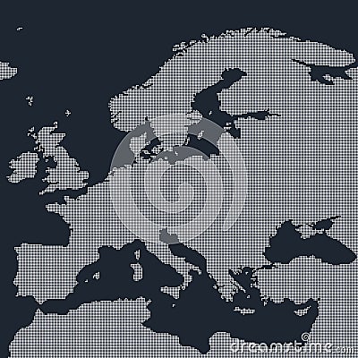 Europe dotted map on black background. Vector illustration. Vector Illustration