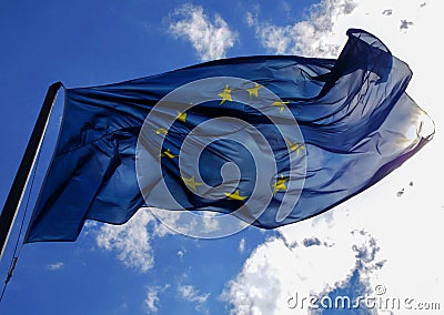 Europe flag, bandiera Europa Editorial Stock Photo