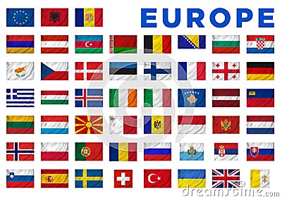 Europe flags Stock Photo