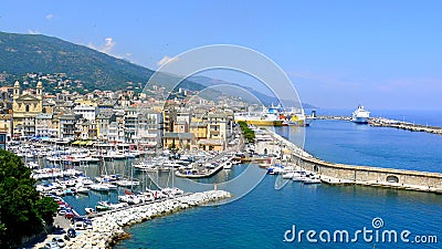 Europe, France, Corsica, Bastia, harbor Editorial Stock Photo