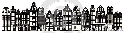 Europe house or apartments set Vector Illustration