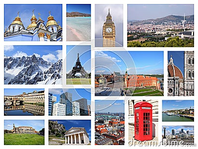 Europe collage Stock Photo