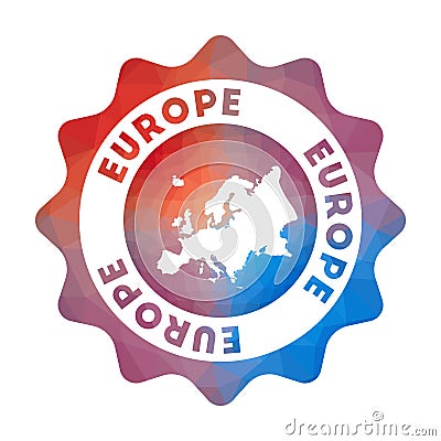 Europe low poly logo. Vector Illustration