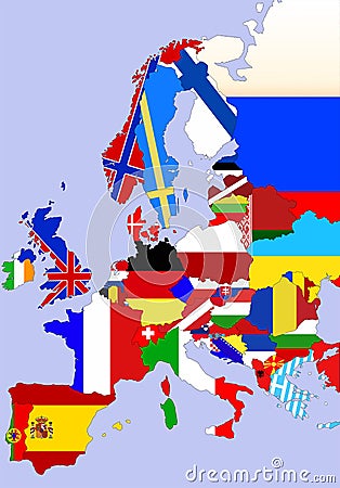 Europe map Cartoon Illustration