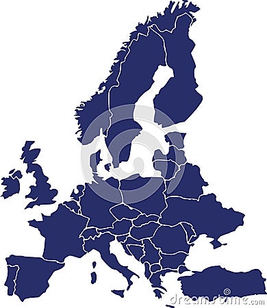 Europe map with borders Vector Illustration
