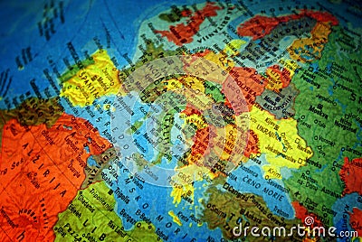 Europe map with names Stock Photo