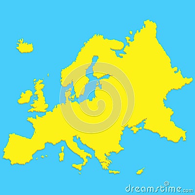 Europe map silhouette in modern minimal style. Stock Photo