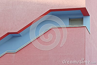 Europe, modern building colorful facade detail Stock Photo