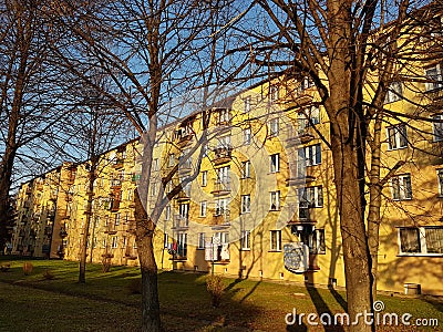 Europe. Poland. Podcarpatian region. Soviet apartment building of the mid-19th century. Autumn 2017 Stock Photo