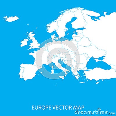 Europe Political Map Vector Illustration