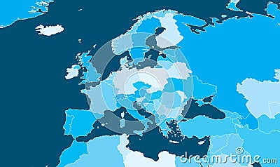 Europe Political Map Vector Illustration