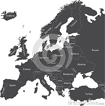 Europe political map Vector Illustration