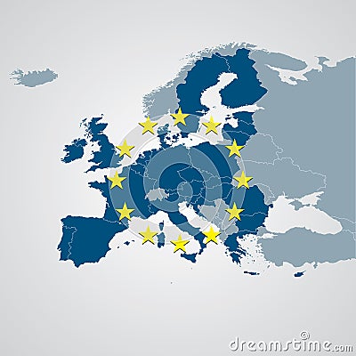 Europe Political Map Vector Illustration