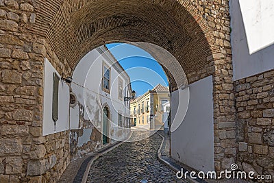 Europe, Portugal, Algarve, city of FARO - Traditional street Stock Photo