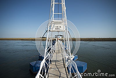 EUROPE PORTUGAL ALGARVE TAVIRA BARRIL BEACH BRIDGE Editorial Stock Photo