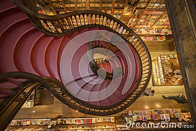 EUROPE PORTUGAL PORTO RIBEIRA LIVRARIA LELLO Editorial Stock Photo