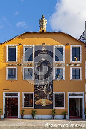 Casa Portuguesa do Pastel de Bacalhau, a restaurant famous for Cod cakes Editorial Stock Photo