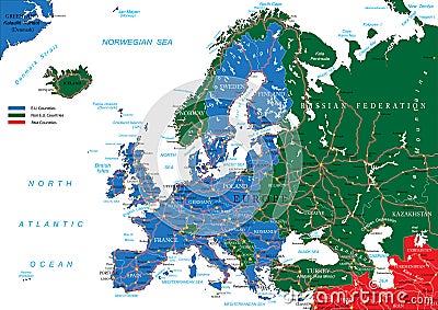 Europe road map Vector Illustration