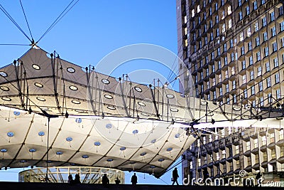 La defense Grande arche Paris business district at sunset france Editorial Stock Photo