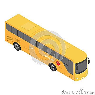 Europe school bus icon, isometric style Vector Illustration