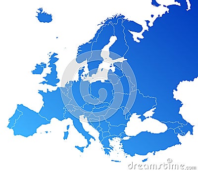 Europe vector map Stock Photo