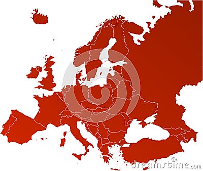 Europe vector map Stock Photo