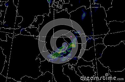 Europe weather map Cartoon Illustration