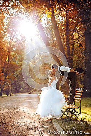 European bride and groom Stock Photo