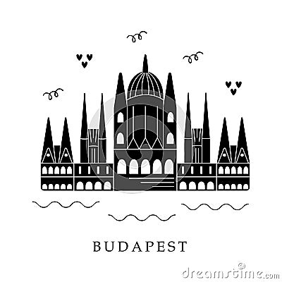 European capitals, Budapest Vector Illustration