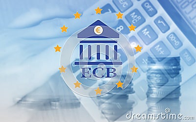 European Central Bank. ECB. Finance, capital banking and investment concept Stock Photo