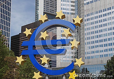 European Central Bank in Frankfurt Stock Photo