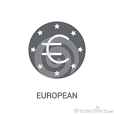 European Central Bank icon. Trendy European Central Bank logo co Vector Illustration