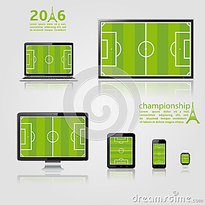 European championship 2016 template Vector Illustration