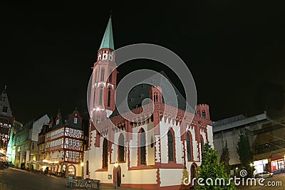 European church at night Stock Photo