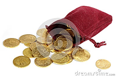 European circulation gold coins Stock Photo