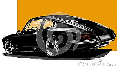 Vector European classic sports car silhouettes, outlines, contours. Your Logo Vector Illustration