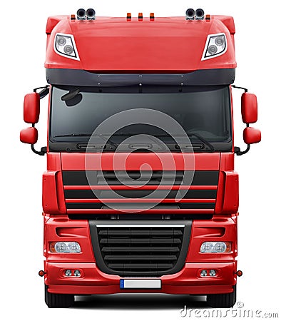 European DAF XF truck in red. Stock Photo