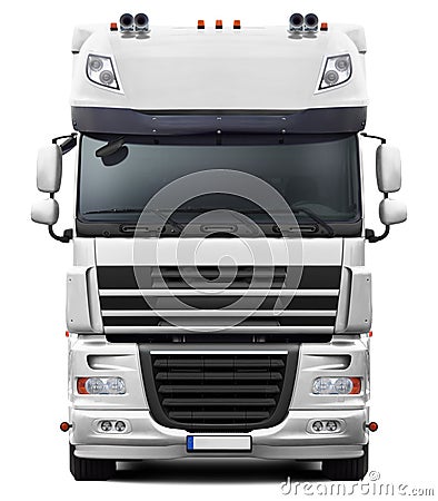 European DAF XF truck in white. Stock Photo