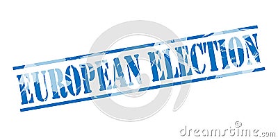 European election blue stamp Stock Photo