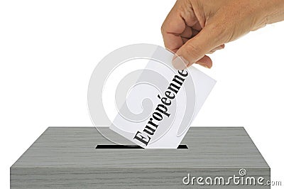 European election concept with a ballot written in French Stock Photo